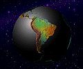 Globes with natural land